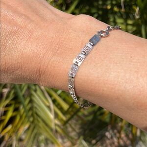 Elegant Greek Key Sterling Silver Bracelet